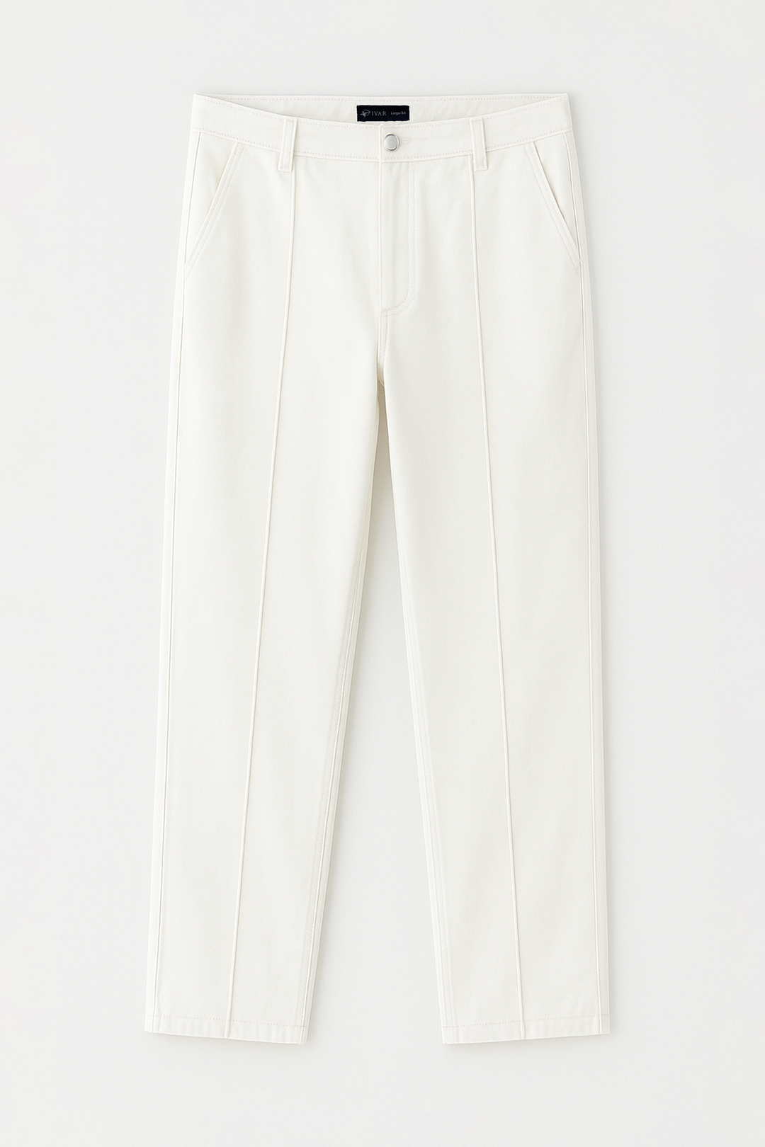 IVAR® French Terry Off White Pleated Denim