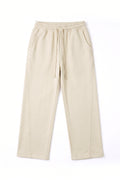 IVAR Beige Wide Leg Heavy Fleece Pants – men's beige wide-leg fleece trousers, view 2