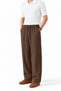 IVAR Brown Wide Leg Heavy Fleece Pants – men's brown wide-leg fleece trousers, view 3