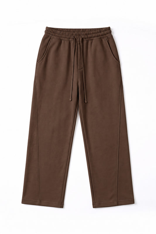 IVAR Brown Wide Leg Heavy Fleece Pants – men's brown wide-leg fleece trousers, view 2