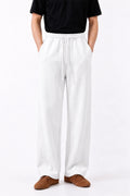 IVAR White Wide Leg Heavy Fleece Pants – men's white wide-leg fleece trousers