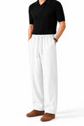 IVAR White Wide Leg Heavy Fleece Pants – men's white wide-leg fleece trousers, view 3