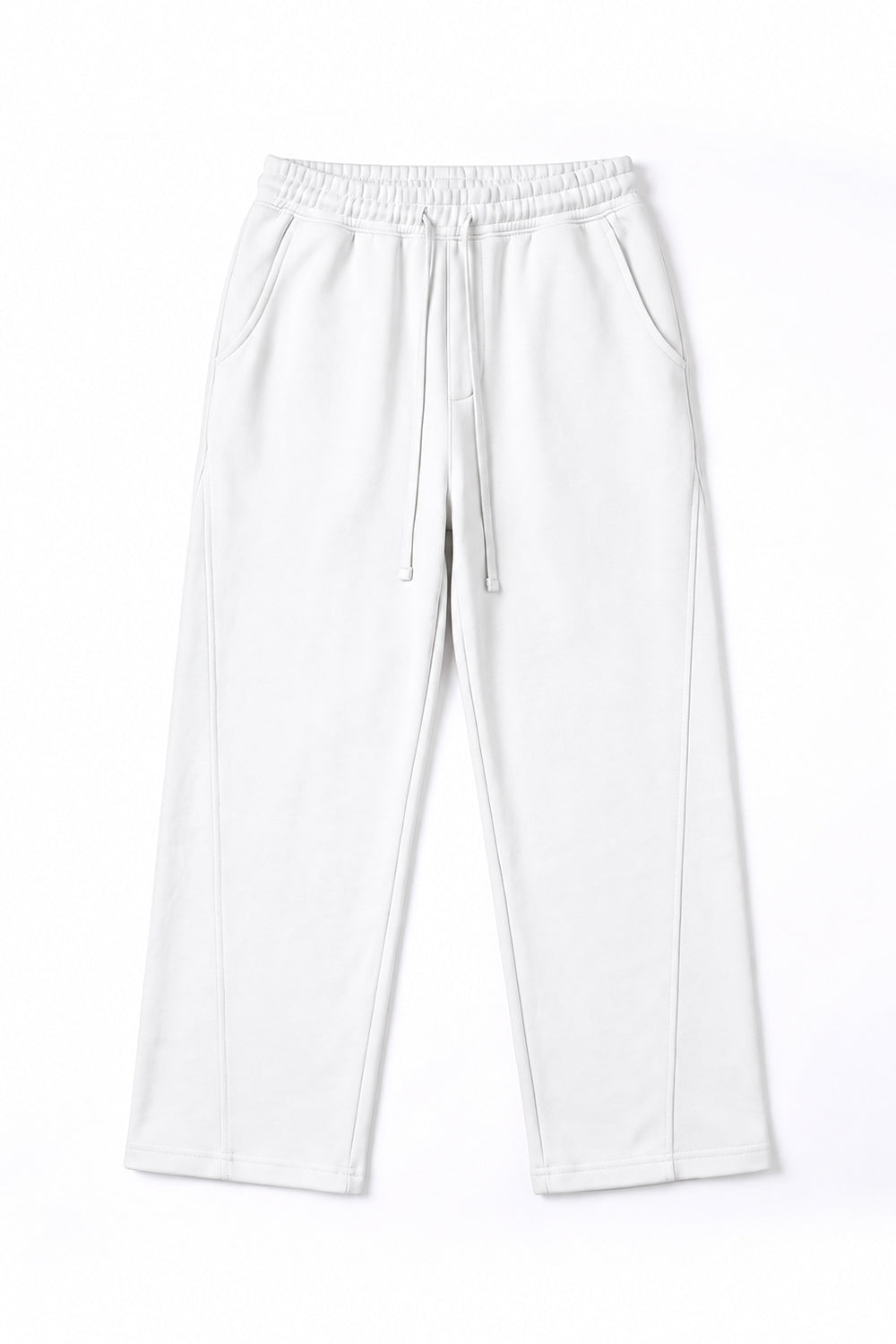 IVAR White Wide Leg Heavy Fleece Pants – men's white wide-leg fleece trousers, view 2