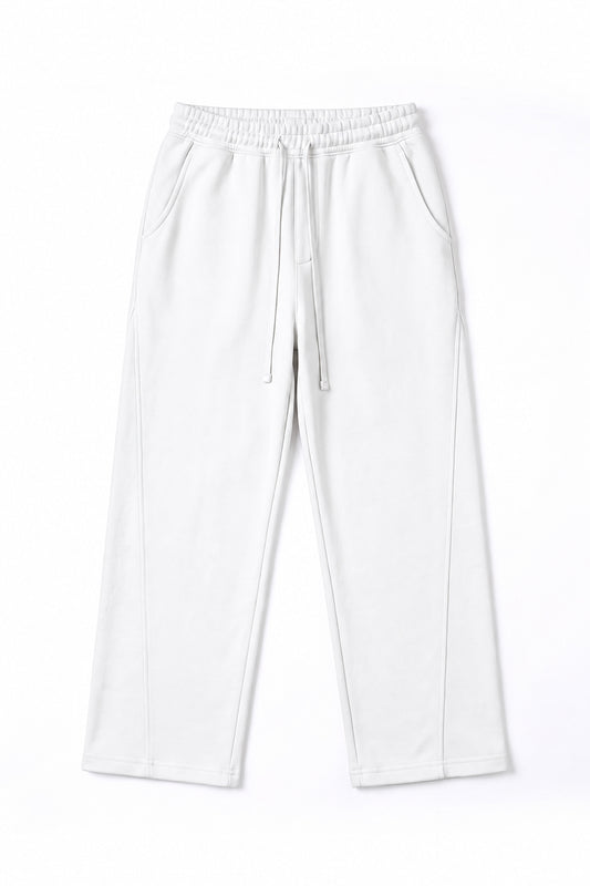 IVAR White Wide Leg Heavy Fleece Pants – men's white wide-leg fleece trousers, view 2