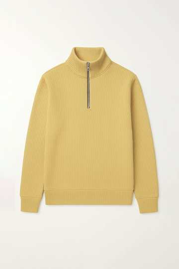 IVAR® Yellow Ribbed Quarter Zipper