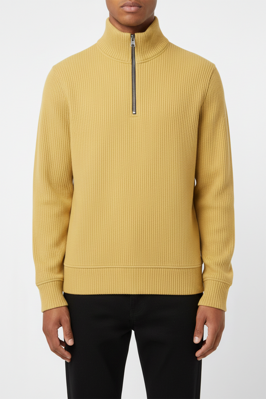 IVAR® Yellow Ribbed Quarter Zipper