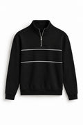 IVAR Black Yacht Fleece Quarter Zipper, flat lay front view