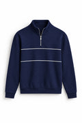 IVAR Navy Yacht Fleece Quarter Zipper, flat lay front view