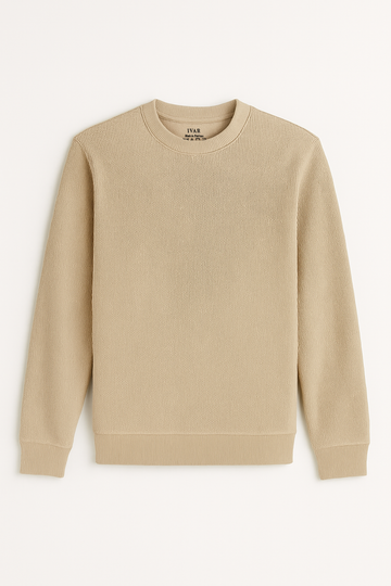 IVAR® Beige Textured Sweatshirt