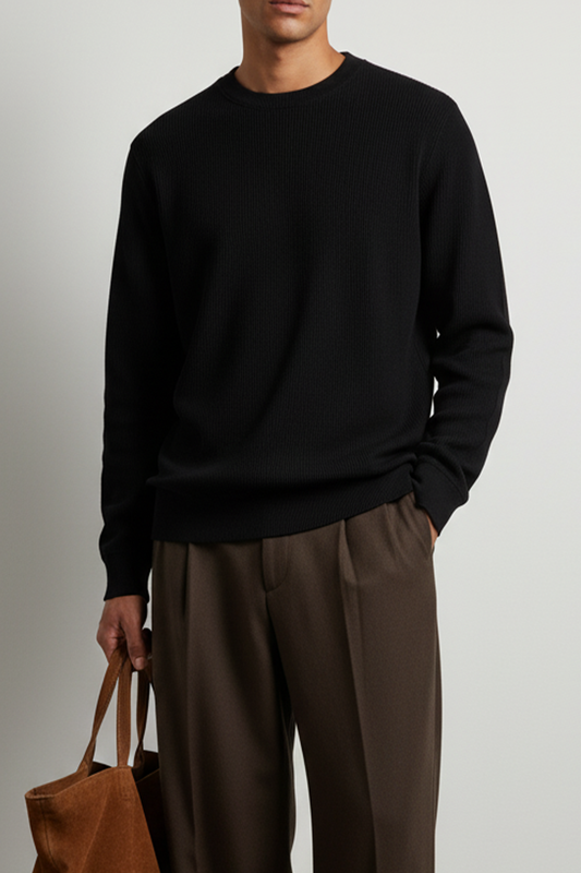 IVAR® Black Textured Sweatshirt