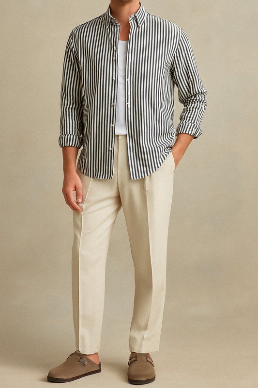 IVAR® Black n White Stripe Shirt