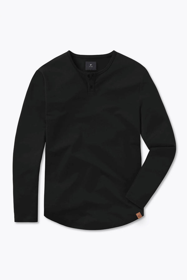 IVAR® Full Sleeve Luxeknit Black Henley