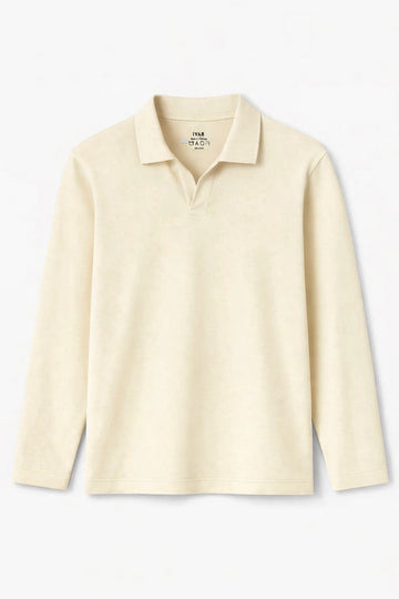 IVAR® Cream Full Sleeve Johnny Collar Polo