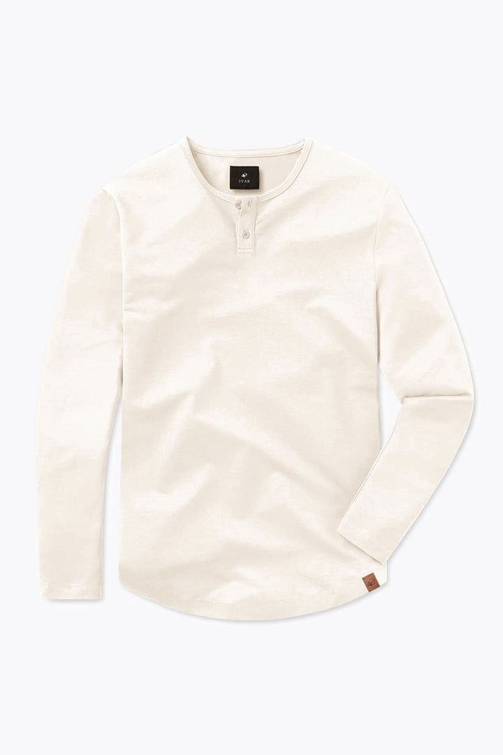 IVAR® Cream Heatlock Curved Hem Henley