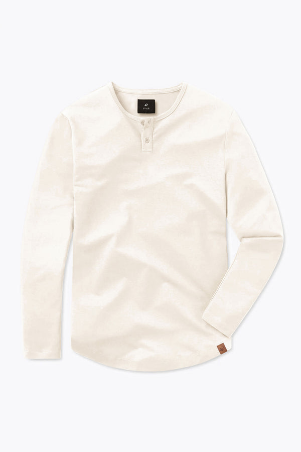 IVAR® Full Sleeve Luxeknit Cream Henley