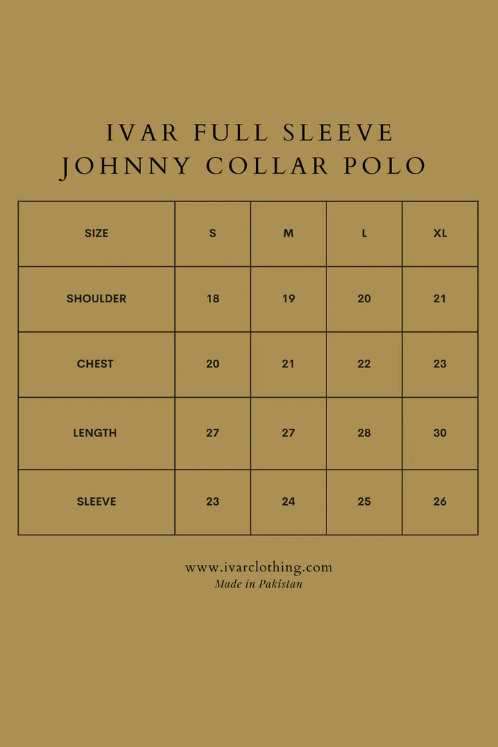 IVAR® Navy Waffle Knit Full Sleeve Johnny Collar Polo