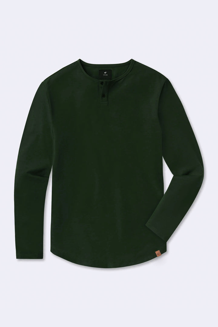 IVAR® Green Heatlock Curved Hem Henley