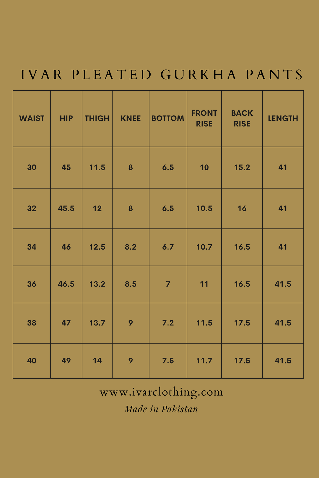 IVAR® Fawn Pleated Gurkha Pants