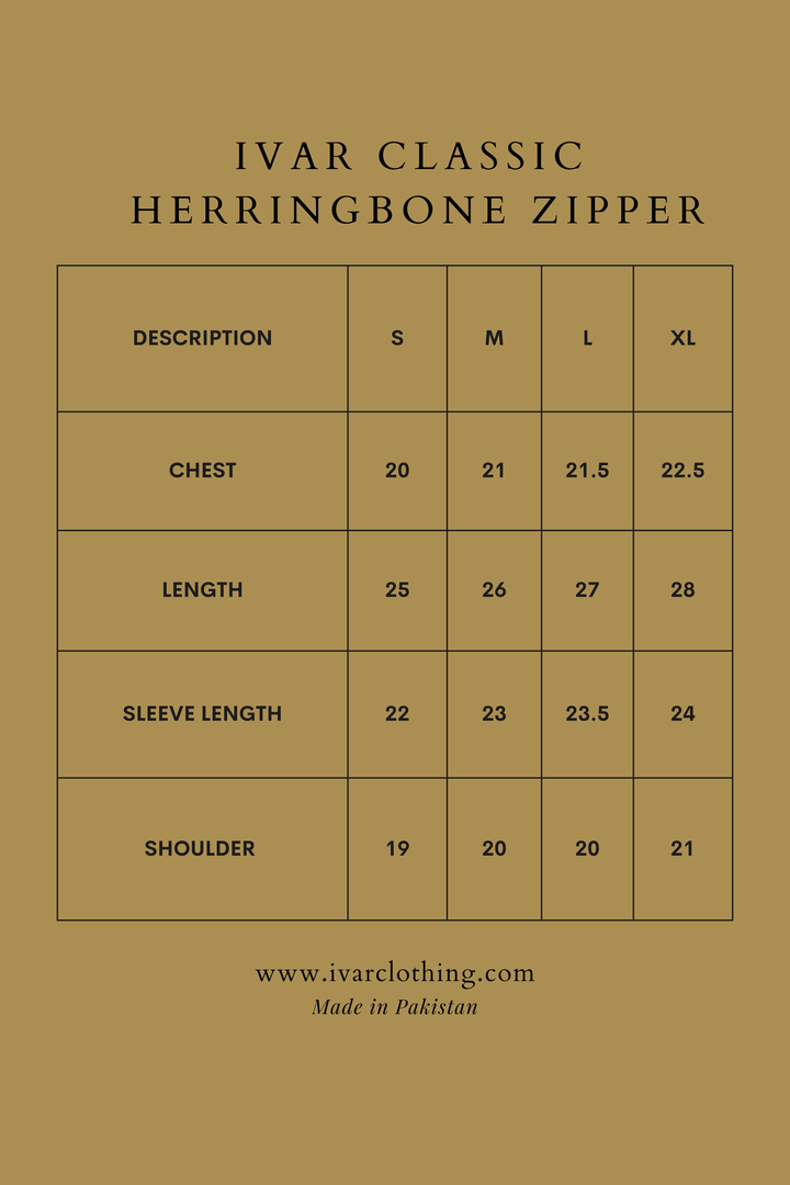 IVAR® Navy Classic  Herringbone Zipper