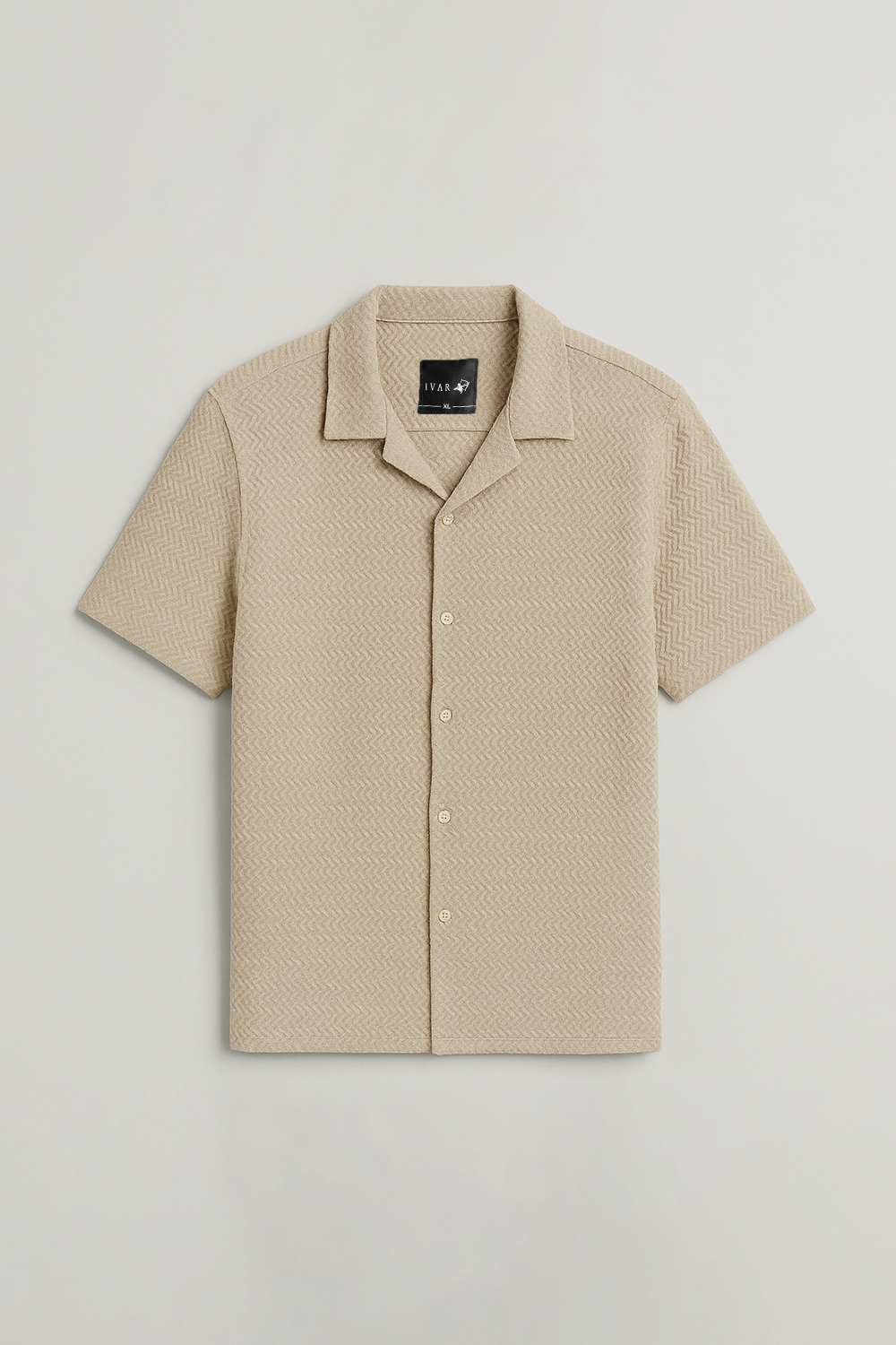 IVAR® Luxe Oat Zigzag Cuban Collar Shirt