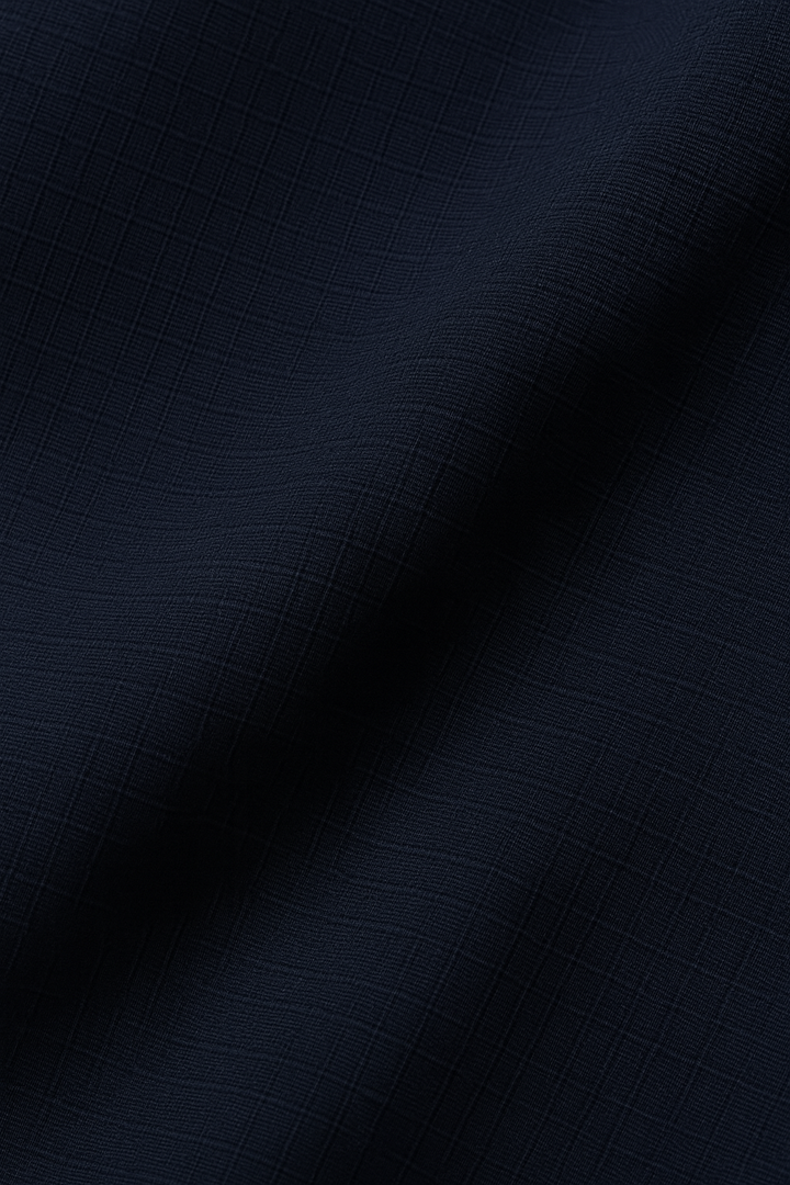 IVAR® Checkered Navy Cuban Collar Shirt