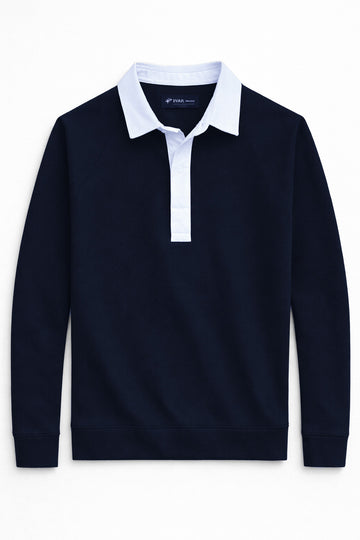 IVAR® Navy Placket Fleece Polo