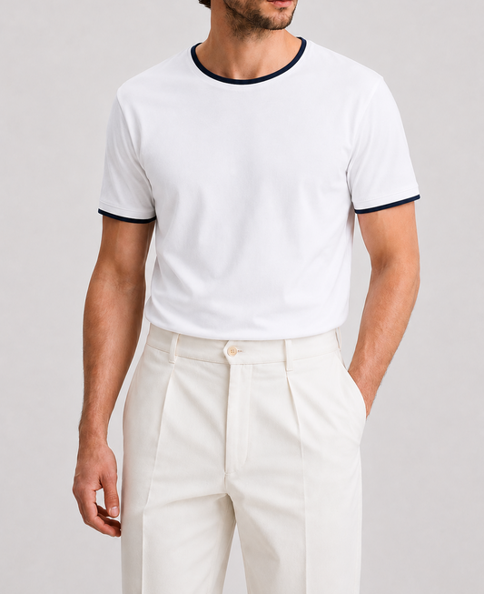 IVAR® Offwhite Tipped Muscle Tshirt