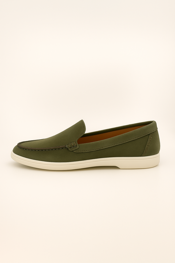 IVAR® Olive Green Suede Loafers