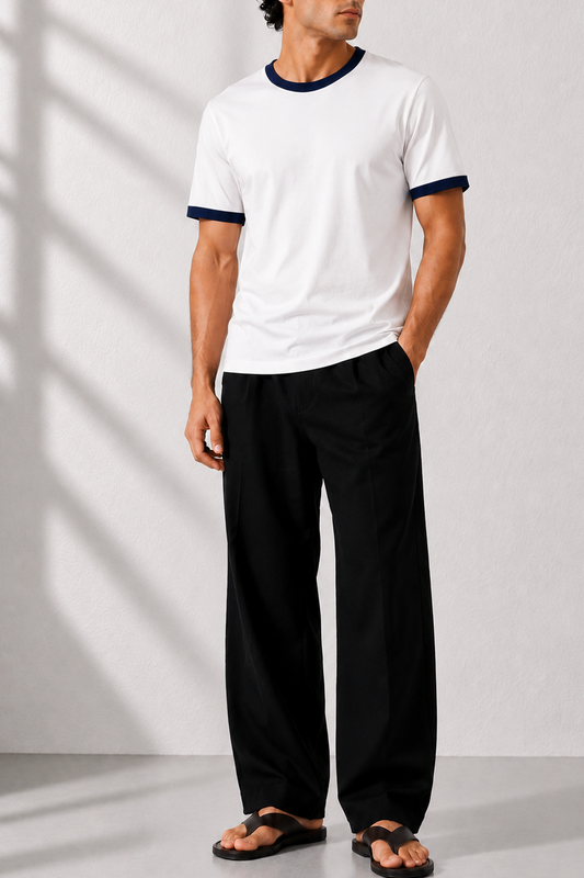 IVAR® White Ft black Ringer Tshirt
