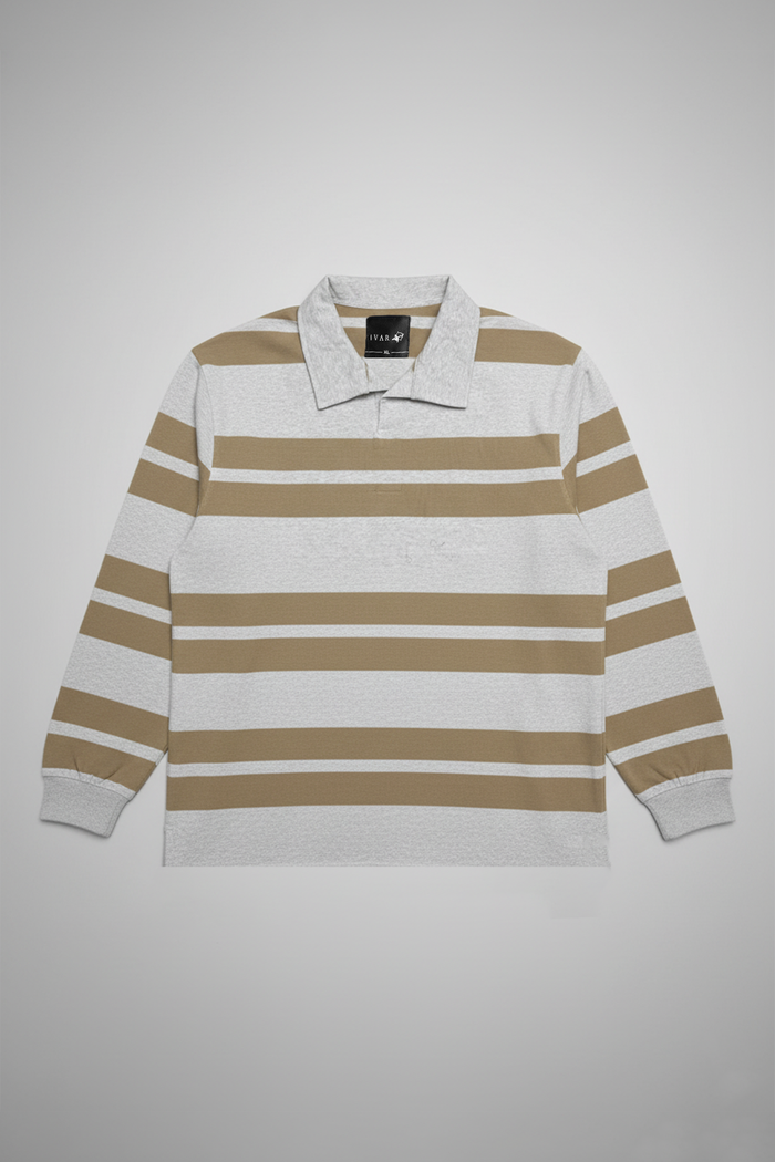 IVAR® Sand Stone Dual Line Full Sleeve Rugby Polo