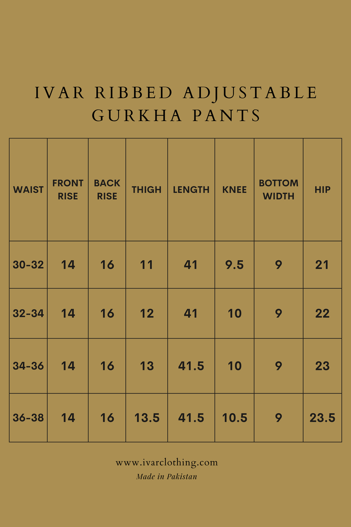 IVAR® Ribbed Navy Adjustable Gurkha Pant