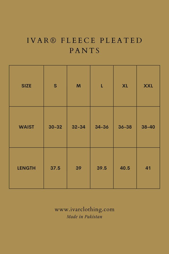 IVAR® Smoky Grey Fleece Pleated Pants