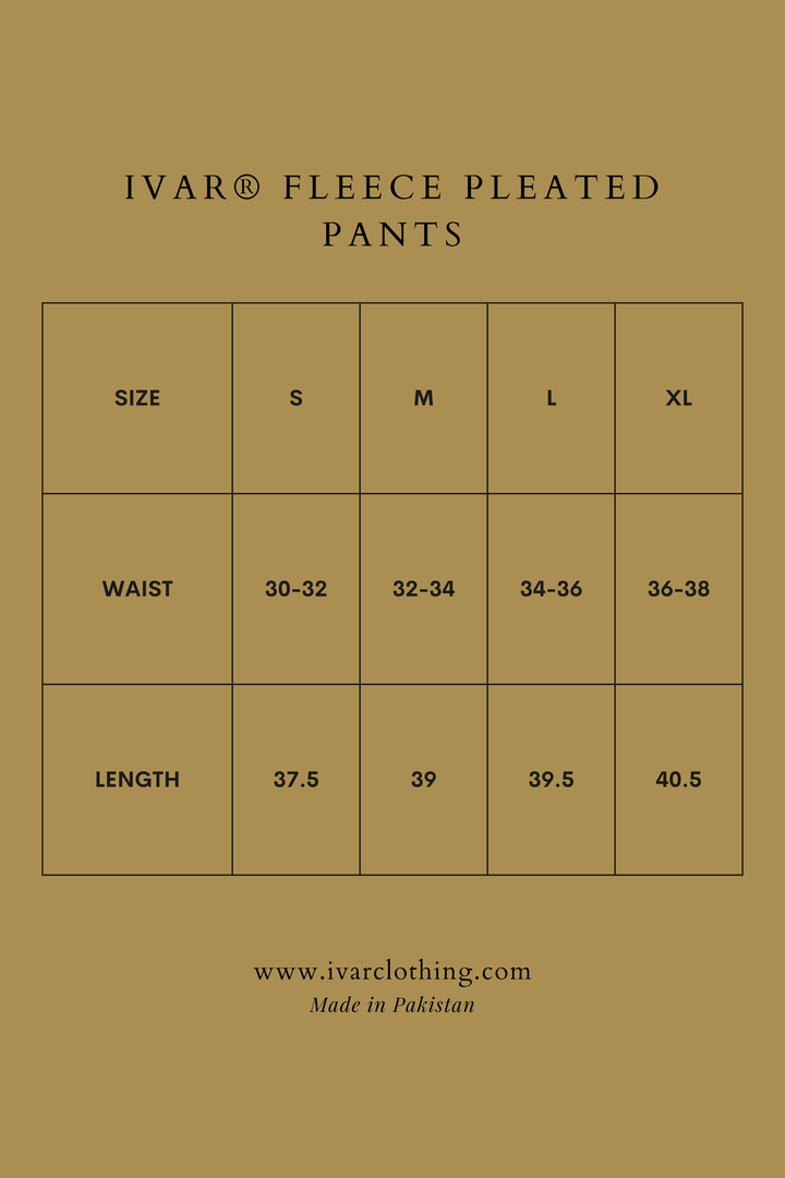 IVAR® Navy Fleece Pleated Pants