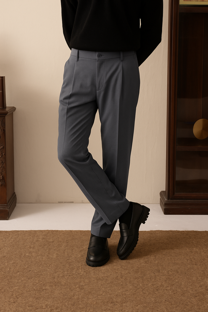 IVAR® Steel Grey Adjustable pleated pants