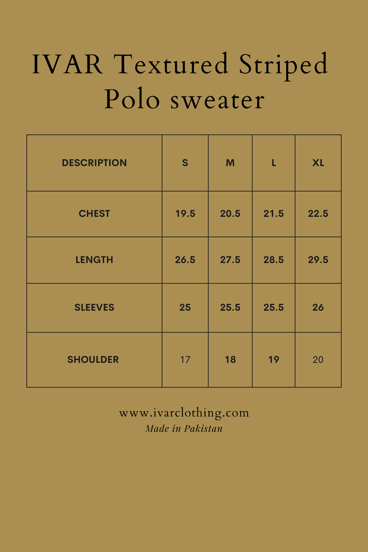 IVAR® Olive Textured Striped Polo sweater