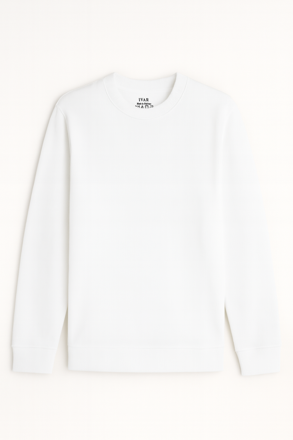 IVAR® White Textured Sweatshirt