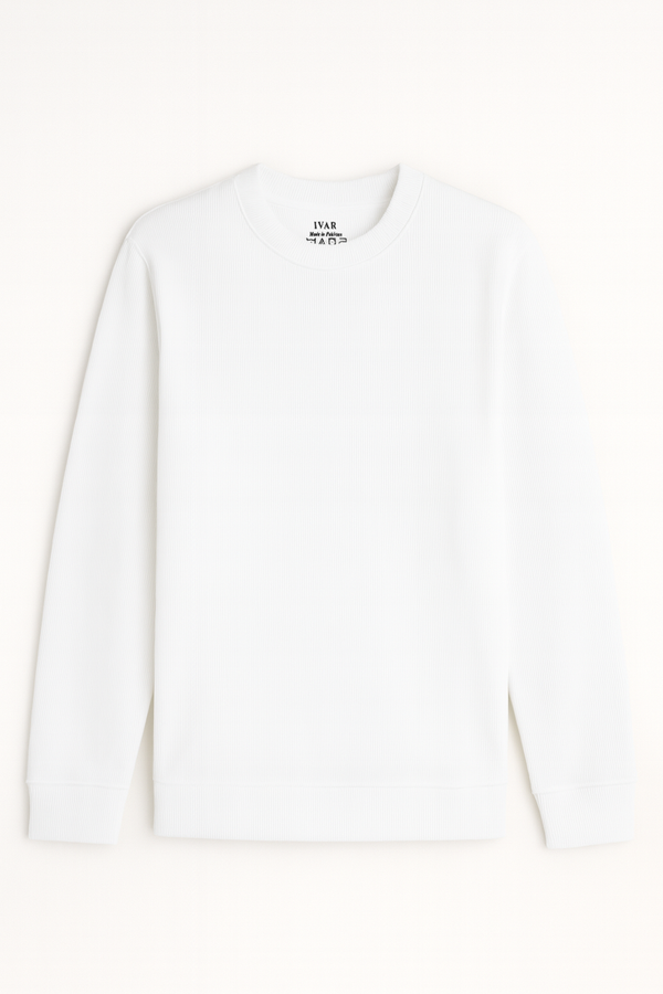 IVAR® White Textured Sweatshirt