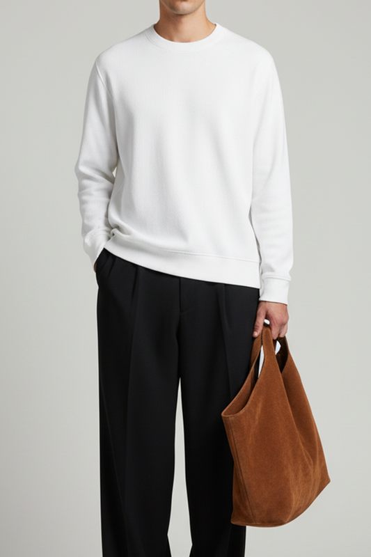 IVAR® White Textured Sweatshirt