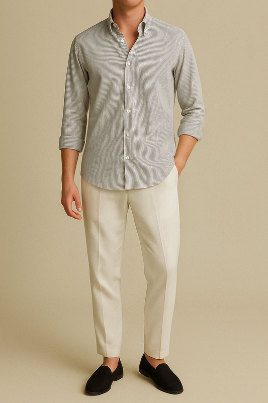 IVAR® Grey n White Stripe Shirt