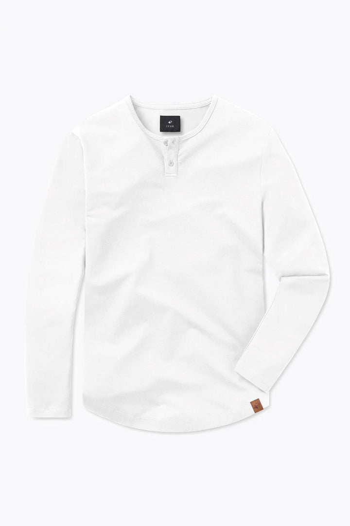 IVAR® White Heatlock Curved Hem Henley